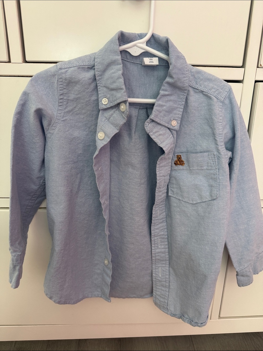 GAP Light Blue Button-Down Shirt with Pocket Accent